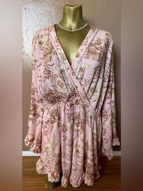 AGUA BENDITA x Target Sweet Pastel FLORAL Shorts ROMPER Playsuit Size XXL